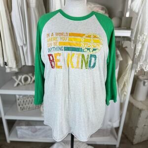 Next Level APparel, Be Kind Baseball Tee women’s sz. XL, casual, everyday, #3754